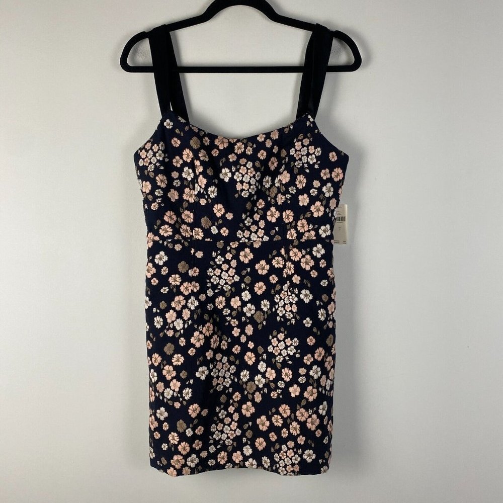 Anthropologie Floral Maeve Jacquard Mini Dress Size 6 Black